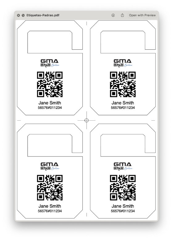 Tags para BAGs com QR Code